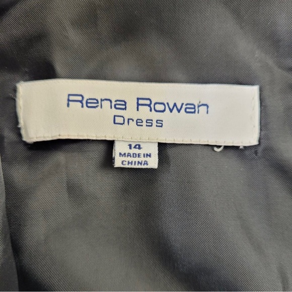 Rena Rowan Chiffon Black Cocktail dress sleeveless size 14 - Picture 7 of 11